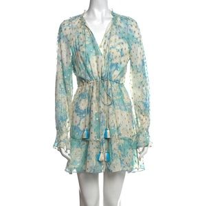 Hemant & Nandita Turquoise Blush Metallica Georgette Mini Dress